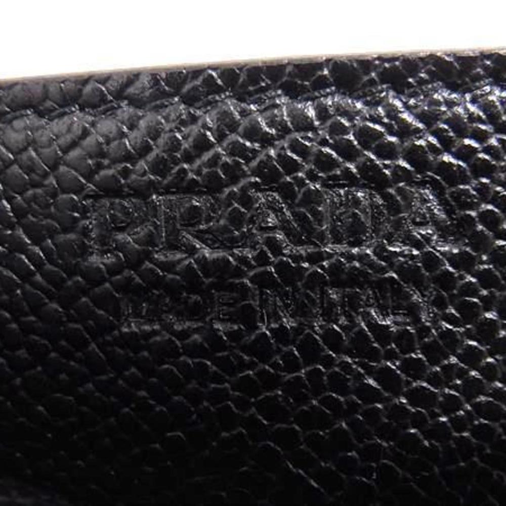 PRADA Prada Triangle Card Case, 2MC223, Black Leather, Men's, with Triangular... - Picture 3 of 4